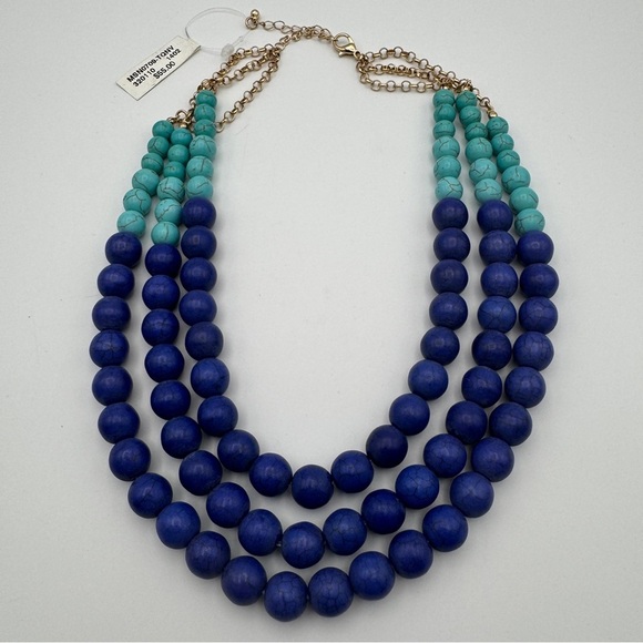 Unbranded Jewelry - Multi Strand Blue & Turquoise Beaded Statement Necklace NWT